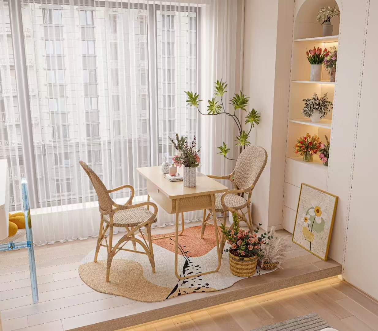 天津蓟州民宿设计--奶油风装修设计案例