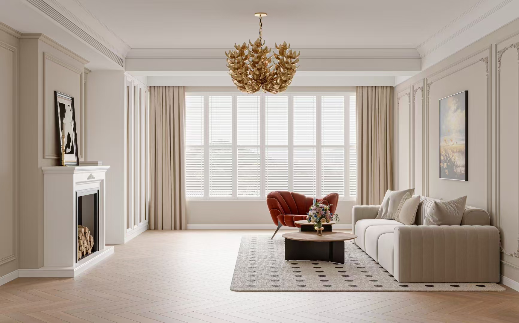 天津蓟州景区民宿--奶油法式设计案例